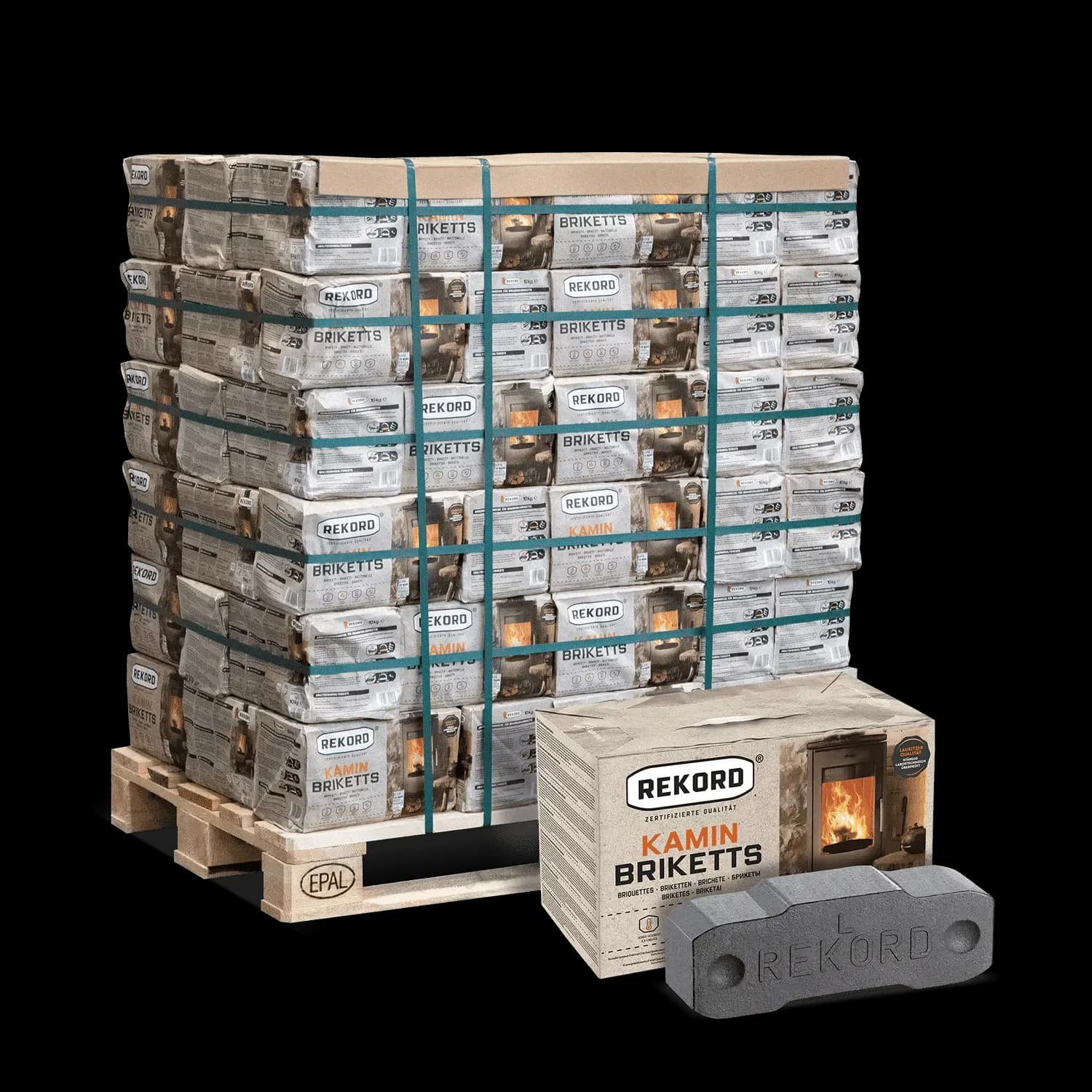 Braunkohle-Briketts 90 x 10 kg – REKORD®